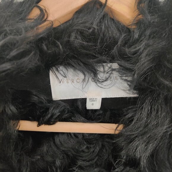 Veronica Beard Huntley Suede and Shearling Double Breasted Blazer in Black 6 - Picture 4 of 12